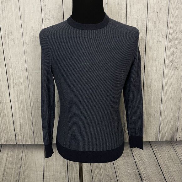 Frederik Anderson Copenhagen Men's Small Blue Cotton Blend Crewneck Sweater - Picture 2 of 7